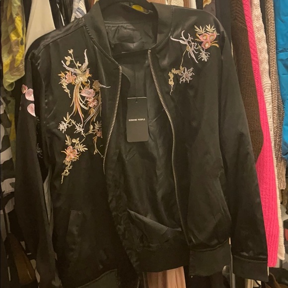 genuine people Jackets & Blazers - GENUINE PEOPLE SATIN JACKET